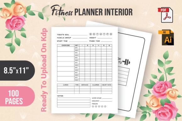 Download Fitness Planner Interior 100 Pages - Fit Collection
