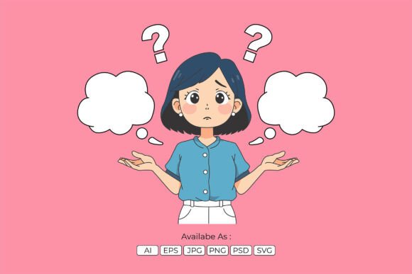 Download Confused Woman Thinking Illustration - Thin Collection