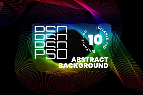 Download Neon Rainbow Wave Background PSD Set - Psd Collection