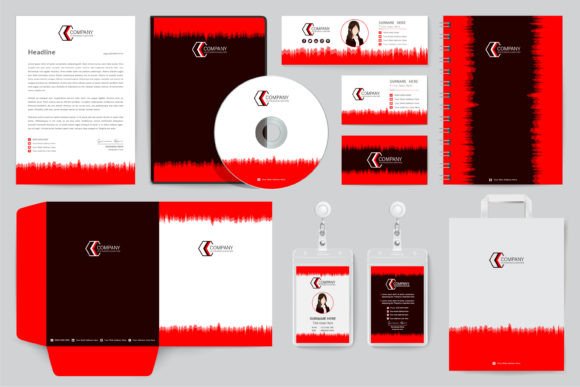 Download Red Brand Identity Design on Stationery - Identity design Collection
