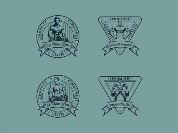 Download Vintage Fitness Logotype Stamp Badge - Fit Collection