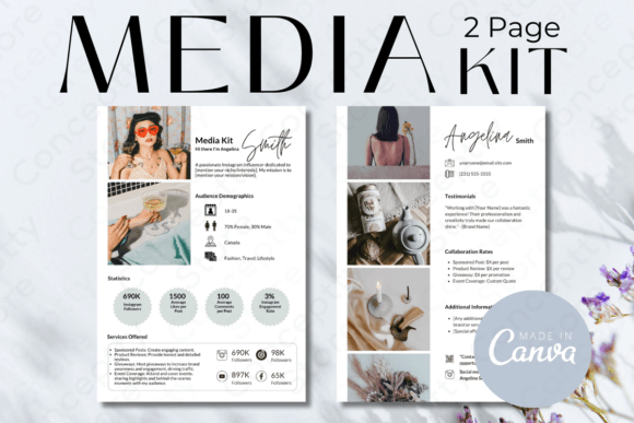 Download Professional 2-Page Media Kit Template - Professional Collection