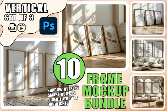 Download PSD Frame Mockup Bundle Set of 3 Frames - Psd Collection
